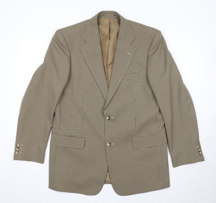 First Impressions Mens Gold Geometric Polyester Jacket Suit Jacket Size 40 Regular