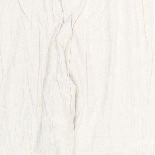 Finess Womens Beige Linen Trousers Size 14 Regular Zip