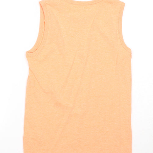 URBN DEPT Boys Orange Cotton Pullover Tank Size 12 Years Round Neck Pullover