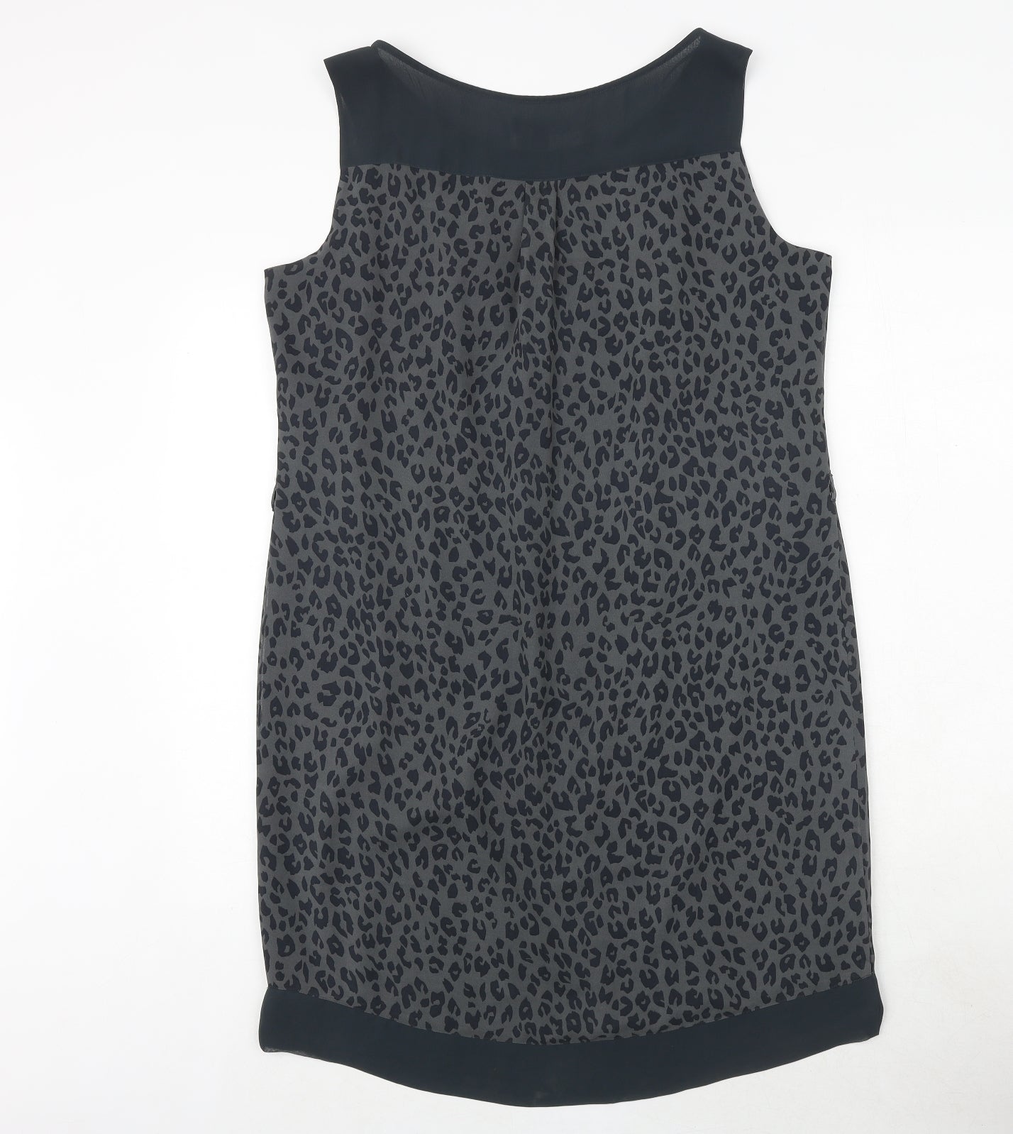 Mexx Womens Grey Animal Print Polyester A-Line Size 16 Round Neck Pullover - Leopard Pattern