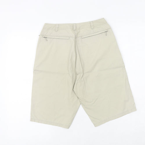 NEXT Womens Beige 100% Cotton Chino Shorts Size 10 Regular Zip