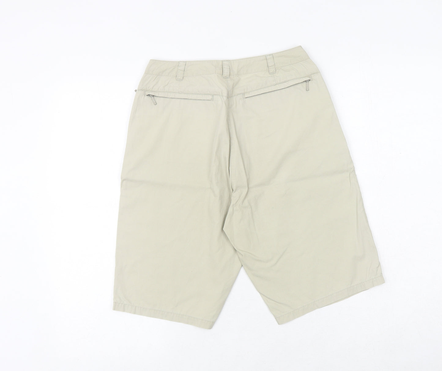 NEXT Womens Beige 100% Cotton Chino Shorts Size 10 Regular Zip