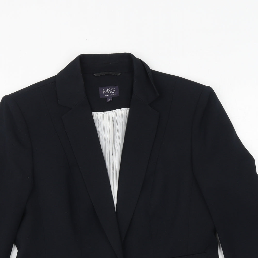 Marks and Spencer Womens Black Jacket Blazer Size 10 Button