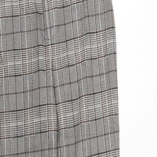 H&M Womens Grey Plaid Cotton Chino Trousers Size 10 Regular