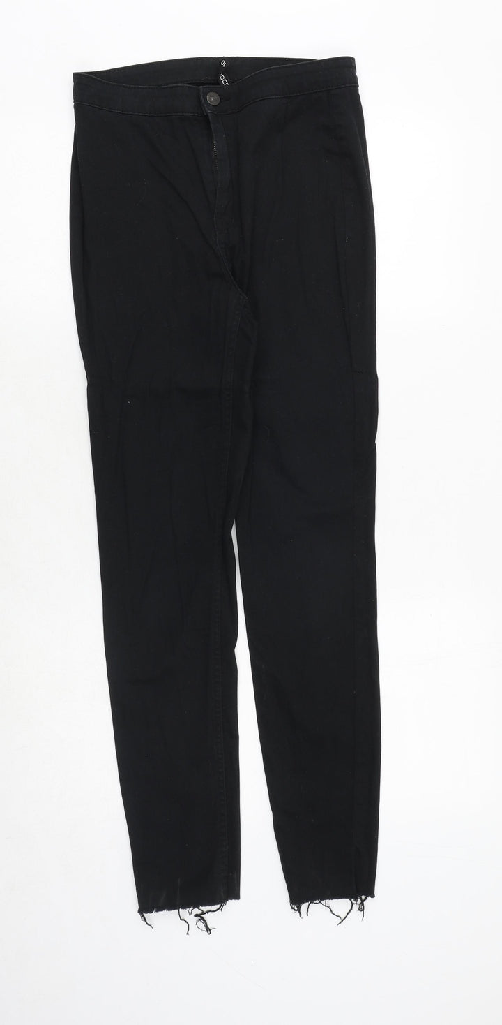 H&M Womens Black Cotton Skinny Jeans Size 10 Regular Zip