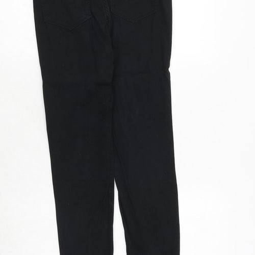 H&M Womens Black Cotton Skinny Jeans Size 10 Regular Zip