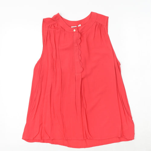 Gap Womens Pink Viscose Basic Tank Size M Round Neck