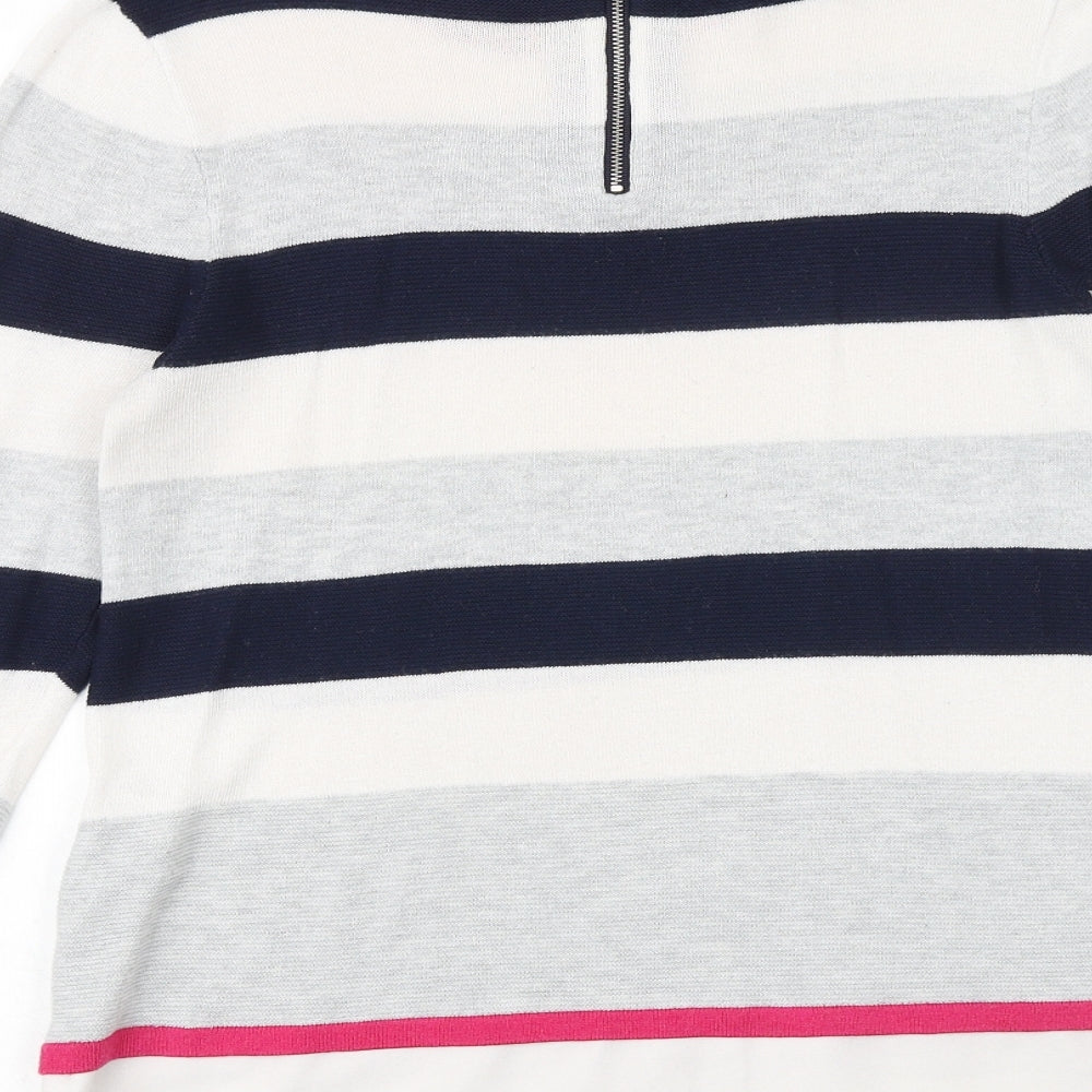 Roman Womens Multicoloured Round Neck Striped Polyester Pullover Jumper Size 10
