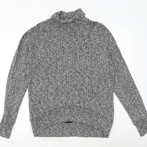 Topshop Womens Grey Roll Neck Polyester Pullover Jumper Size 10