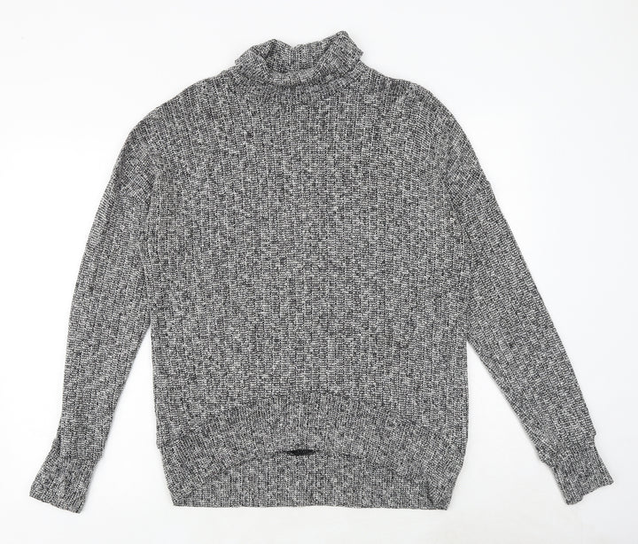 Topshop Womens Grey Roll Neck Polyester Pullover Jumper Size 10