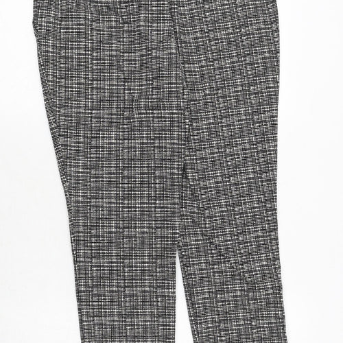 Lila Rose Womens Black Geometric Cotton Chino Trousers Size L Regular Zip