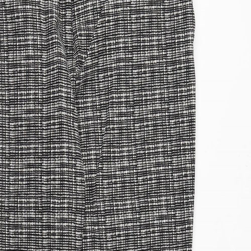 Lila Rose Womens Black Geometric Cotton Chino Trousers Size L Regular Zip