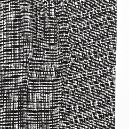 Lila Rose Womens Black Geometric Cotton Chino Trousers Size L Regular Zip