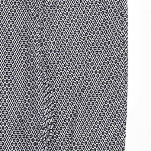 Katherine Barclay Womens Blue Geometric Cotton Chino Trousers Size 14 Regular Zip