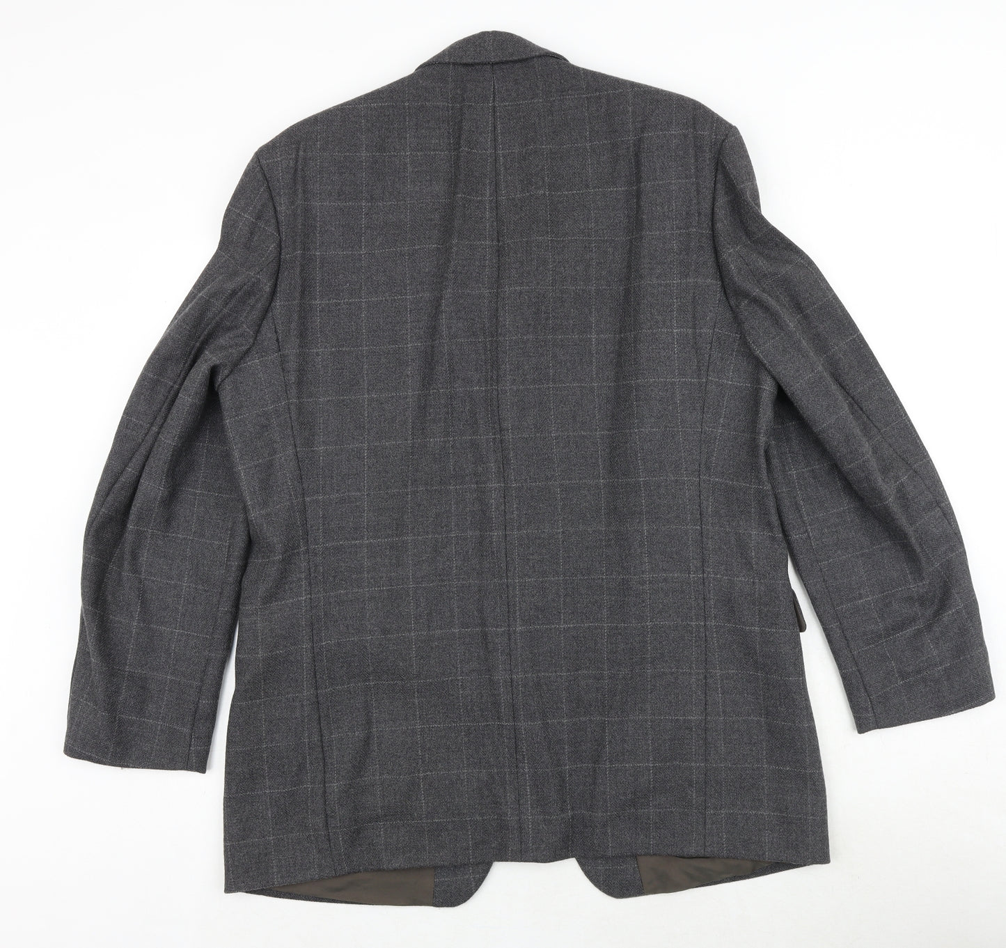 Bruno Saint Hilaire Mens Grey Geometric Polyester Jacket Suit Jacket Size 40 Regular