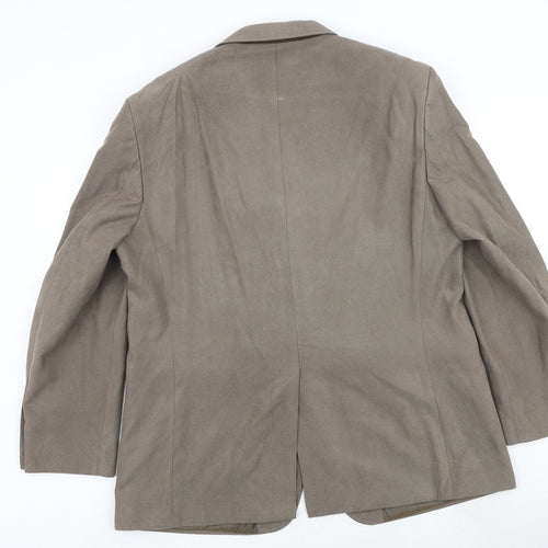Marks and Spencer Mens Brown Geometric Polyester Jacket Suit Jacket Size 44 Regular