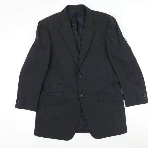 Fellini Mens Grey Polyester Jacket Suit Jacket Size 38 Regular