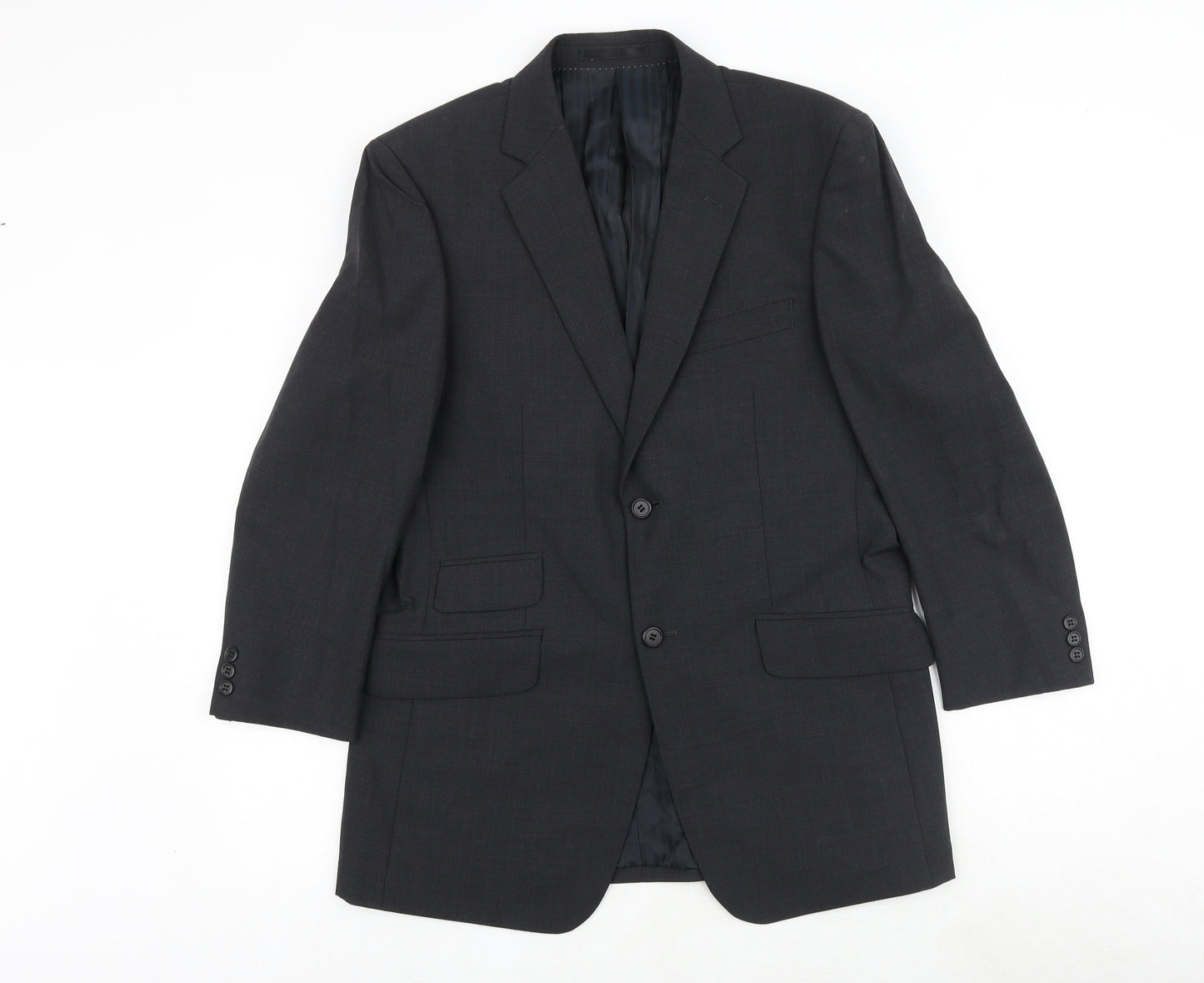 Fellini Mens Grey Polyester Jacket Suit Jacket Size 38 Regular