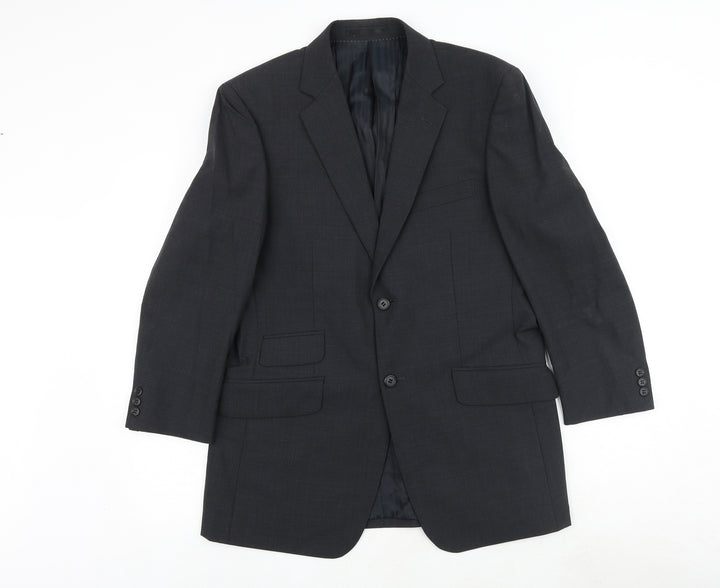 Fellini Mens Grey Polyester Jacket Suit Jacket Size 38 Regular