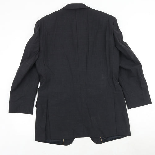 Fellini Mens Grey Polyester Jacket Suit Jacket Size 38 Regular