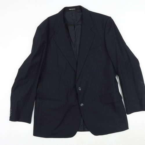 St Michael Mens Blue Polyester Jacket Suit Jacket Size 42 Regular