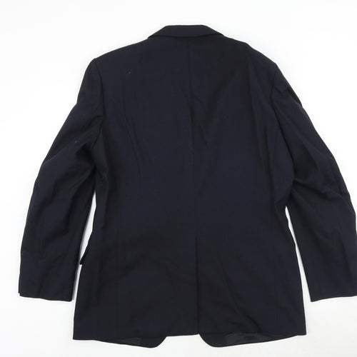 St Michael Mens Blue Polyester Jacket Suit Jacket Size 42 Regular