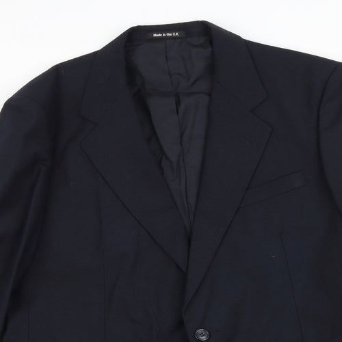 St Michael Mens Blue Polyester Jacket Suit Jacket Size 42 Regular