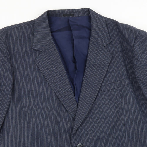 Holden Mens Blue Striped Polyester Jacket Suit Jacket Size 42 Regular
