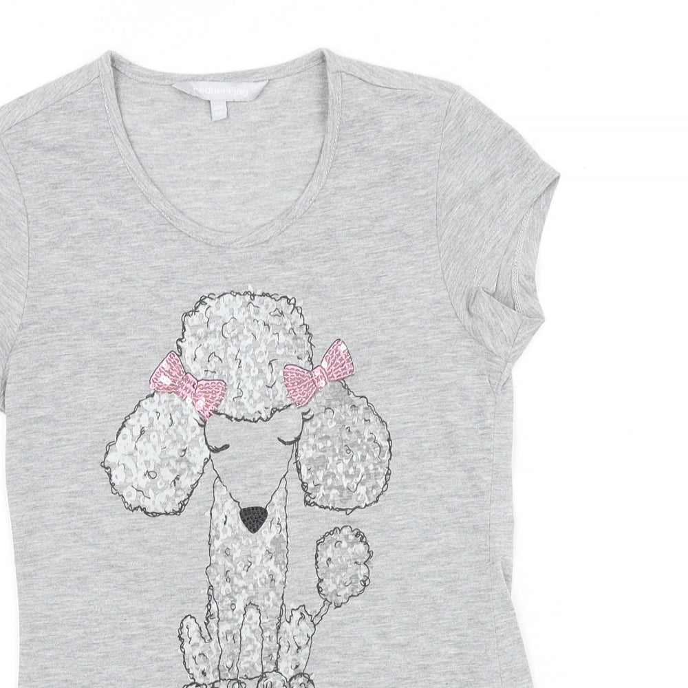 Debenhams Girls Grey Polyester Basic T-Shirt Size 12 Years Round Neck Pullover - Big Hair is Back