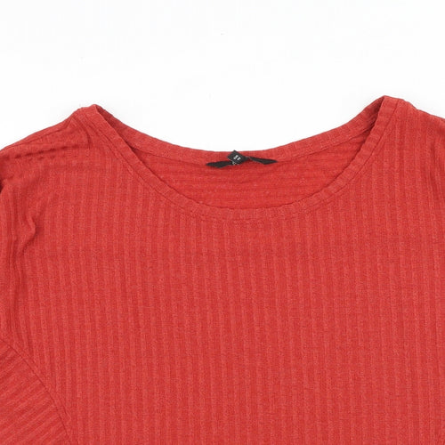 NEXT Womens Red Polyester Basic Blouse Size 12 Round Neck