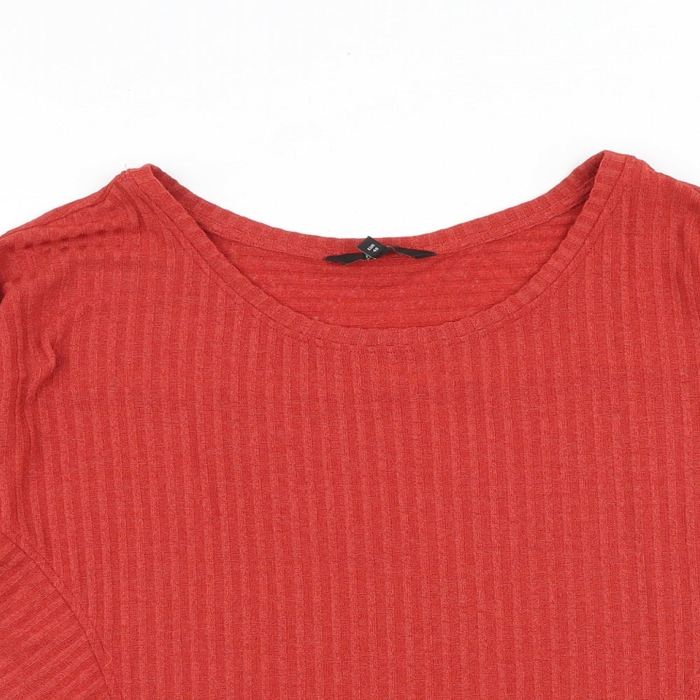 NEXT Womens Red Polyester Basic Blouse Size 12 Round Neck