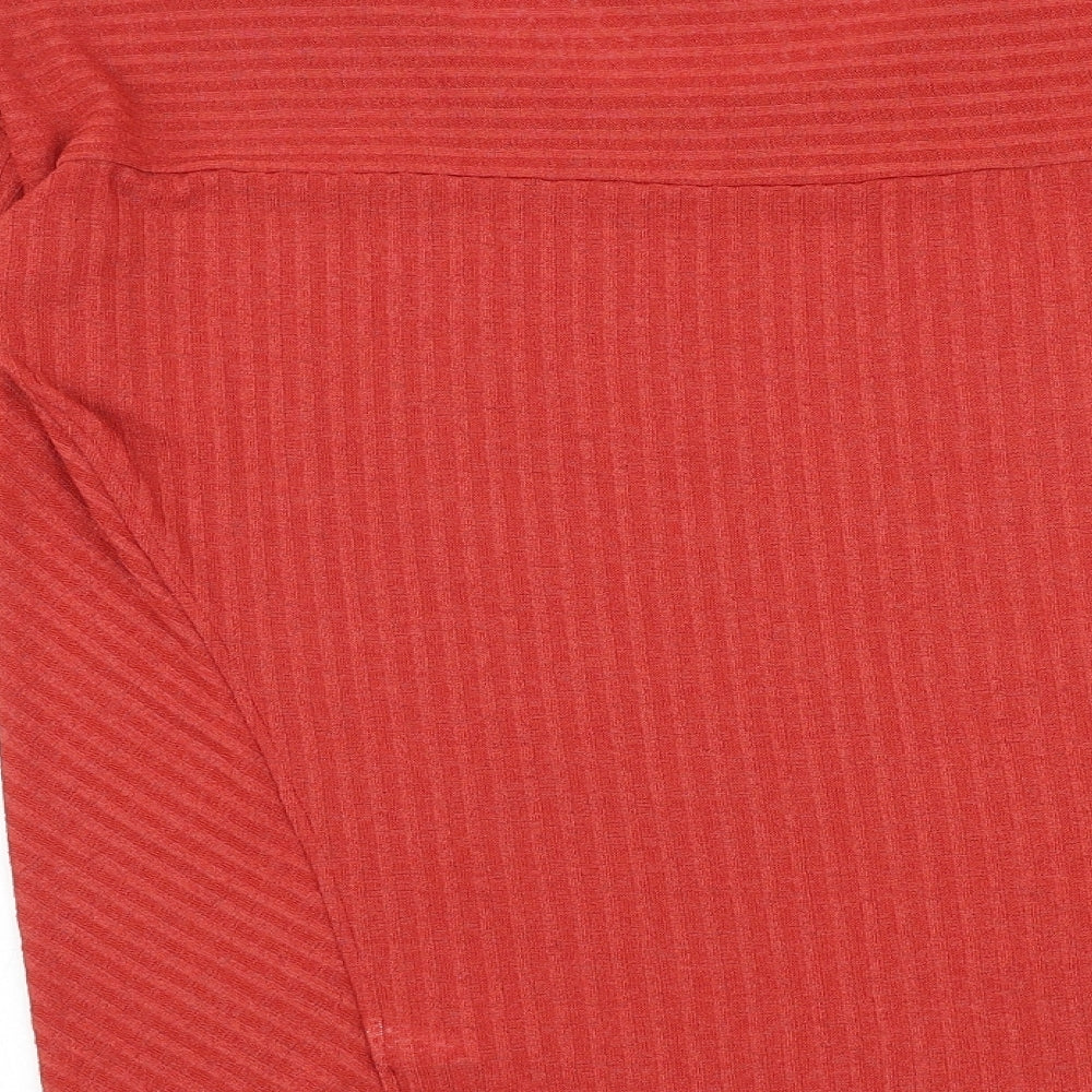 NEXT Womens Red Polyester Basic Blouse Size 12 Round Neck