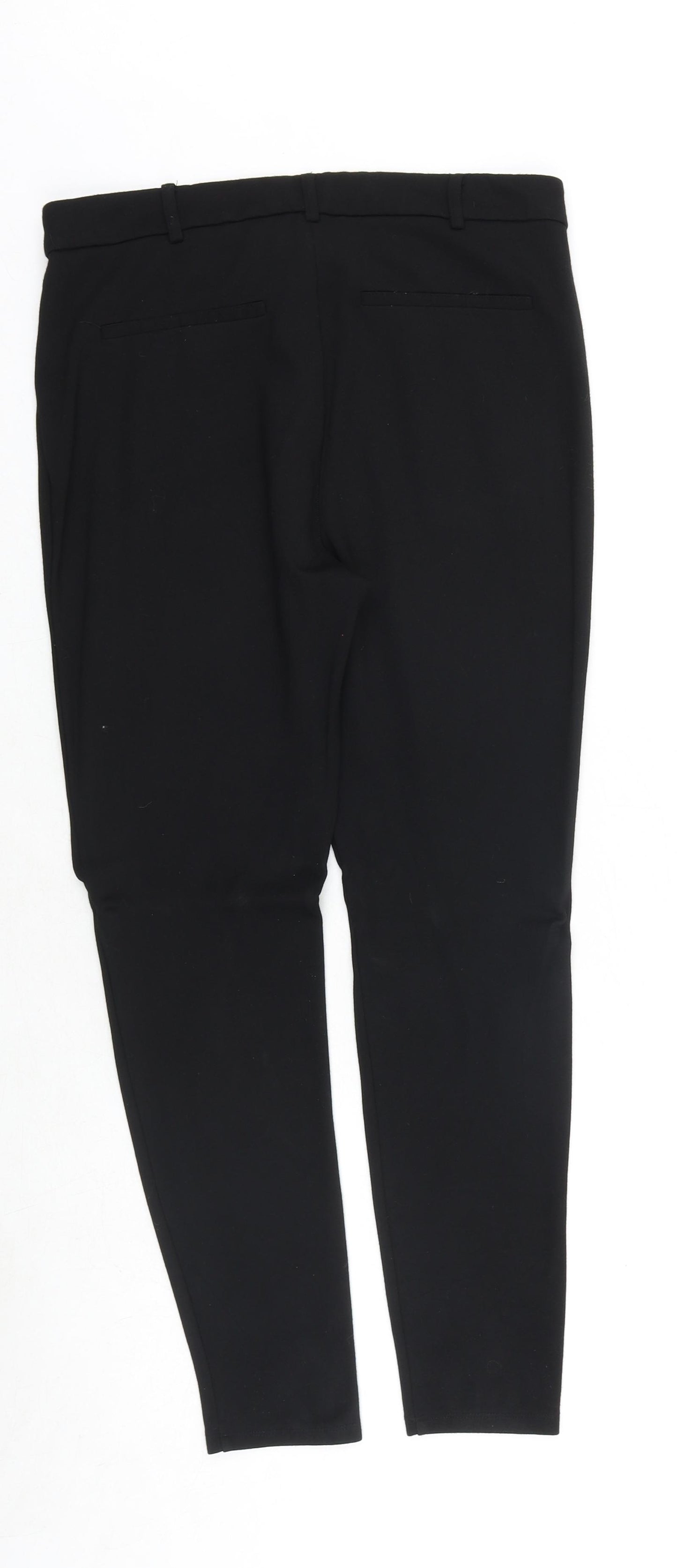 Dorothy Perkins Womens Black Viscose Capri Trousers Size 14 Regular Zip