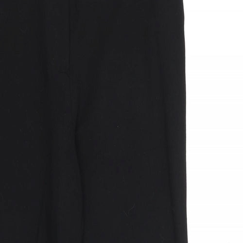 Dorothy Perkins Womens Black Viscose Capri Trousers Size 14 Regular Zip