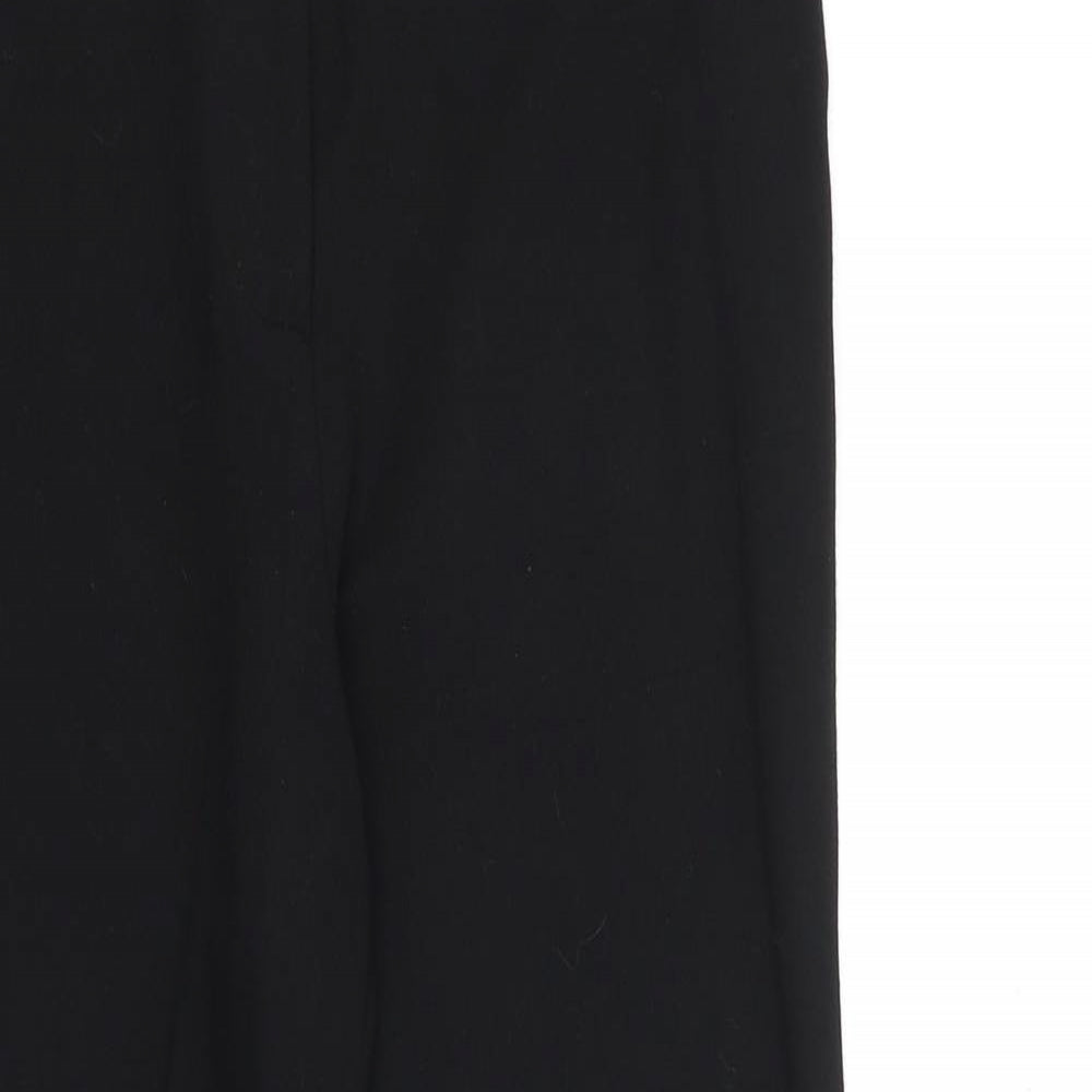 Dorothy Perkins Womens Black Viscose Capri Trousers Size 14 Regular Zip