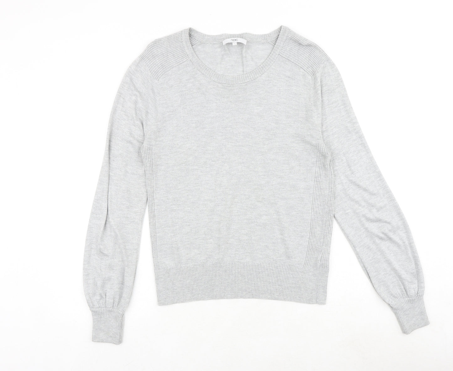 NEXT Womens Grey Round Neck Polyester Pullover Jumper Size 10