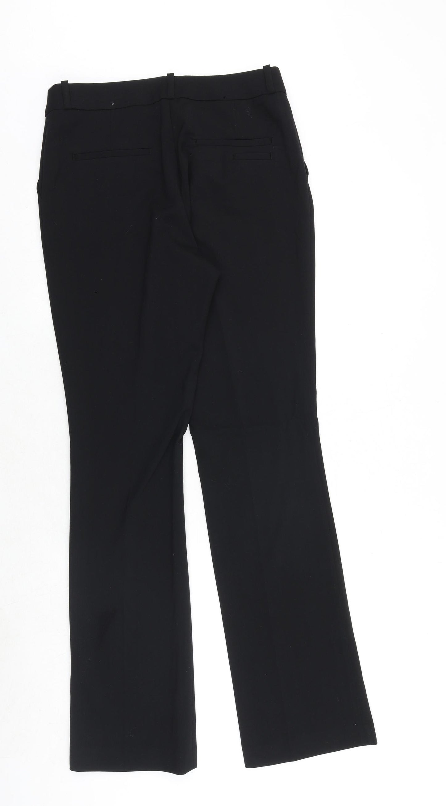 H&M Womens Black Polyester Dress Pants Trousers Size 10 Regular Zip