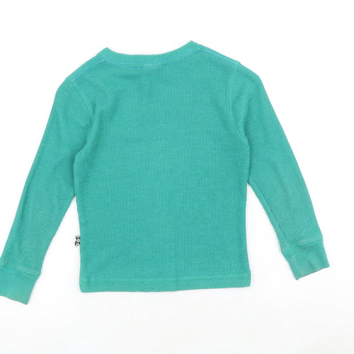 Shaw White Boys Green Cotton Pullover T-Shirt Size XS Round Neck Pullover - Textured Skateboard