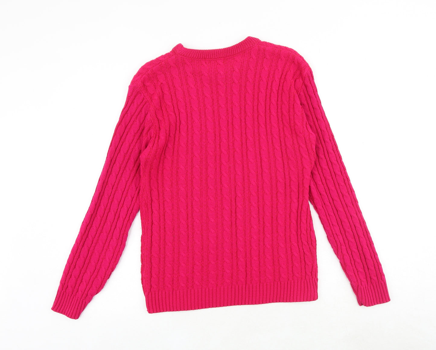 Pulse Womens Pink Round Neck Acrylic Pullover Jumper Size L - Size L-XL