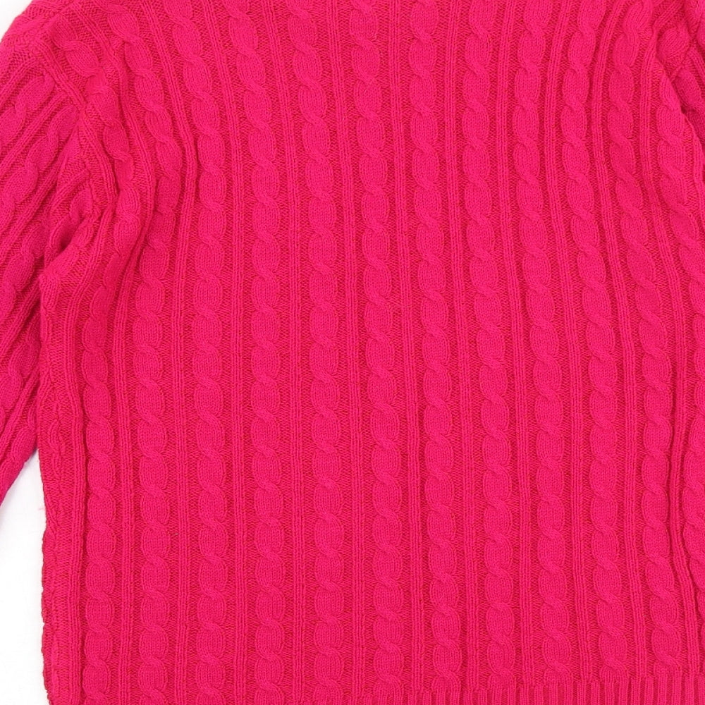 Pulse Womens Pink Round Neck Acrylic Pullover Jumper Size L - Size L-XL