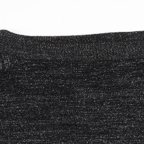 H&M Womens Black Boat Neck Acrylic Pullover Jumper Size M