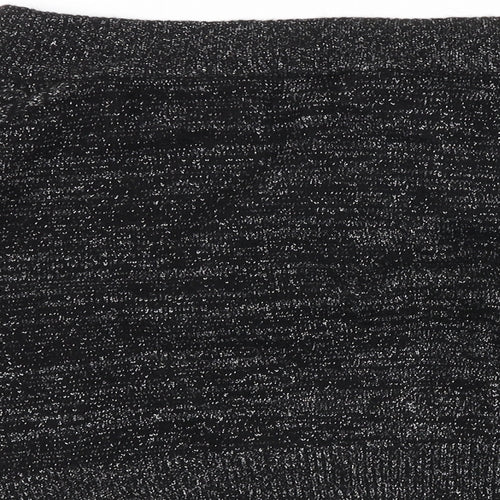 H&M Womens Black Boat Neck Acrylic Pullover Jumper Size M