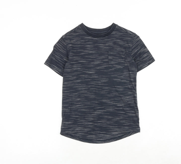 NEXT Boys Grey Geometric Cotton Pullover T-Shirt Size 6 Years Crew Neck Pullover