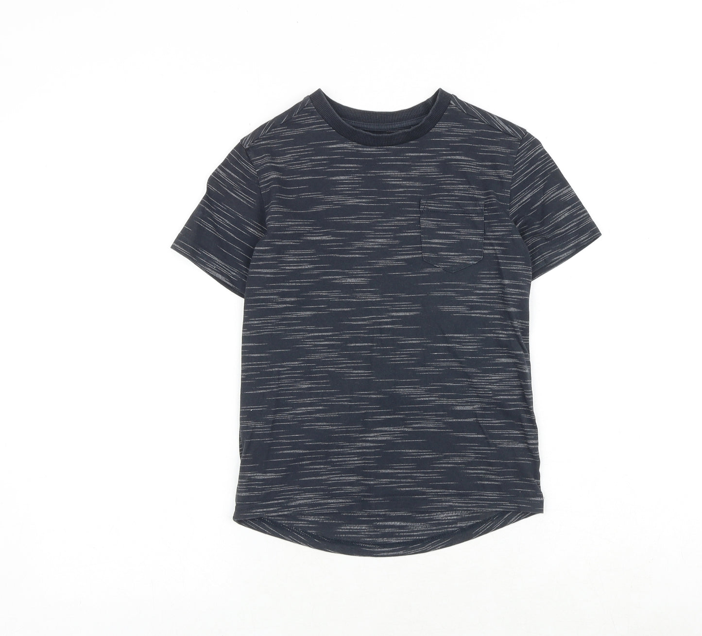 NEXT Boys Grey Geometric Cotton Pullover T-Shirt Size 6 Years Crew Neck Pullover
