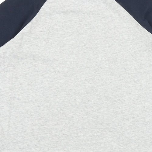 NEXT Boys Grey Colourblock Cotton Pullover T-Shirt Size 6 Years Round Neck Pullover