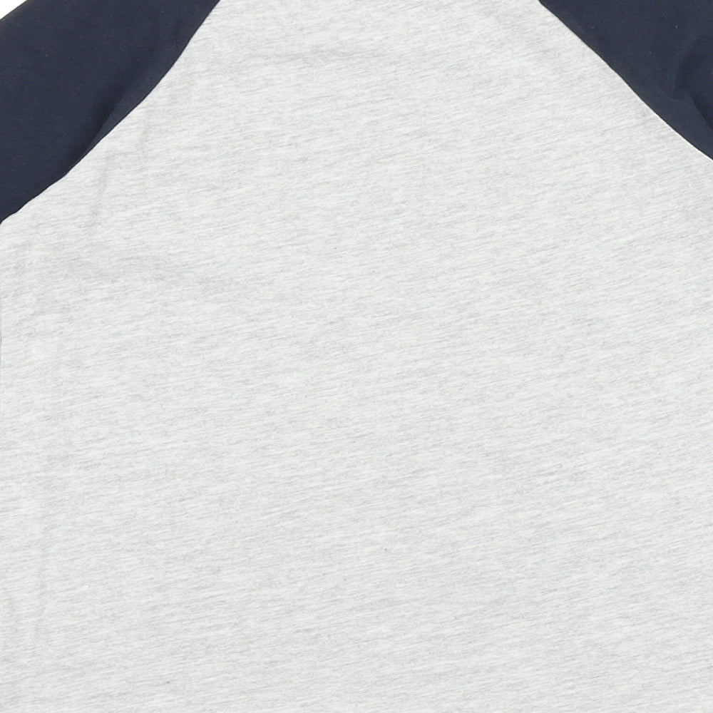NEXT Boys Grey Colourblock Cotton Pullover T-Shirt Size 6 Years Round Neck Pullover