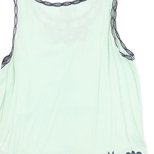 Apricot Womens Green Cotton Basic Tank Size L Round Neck
