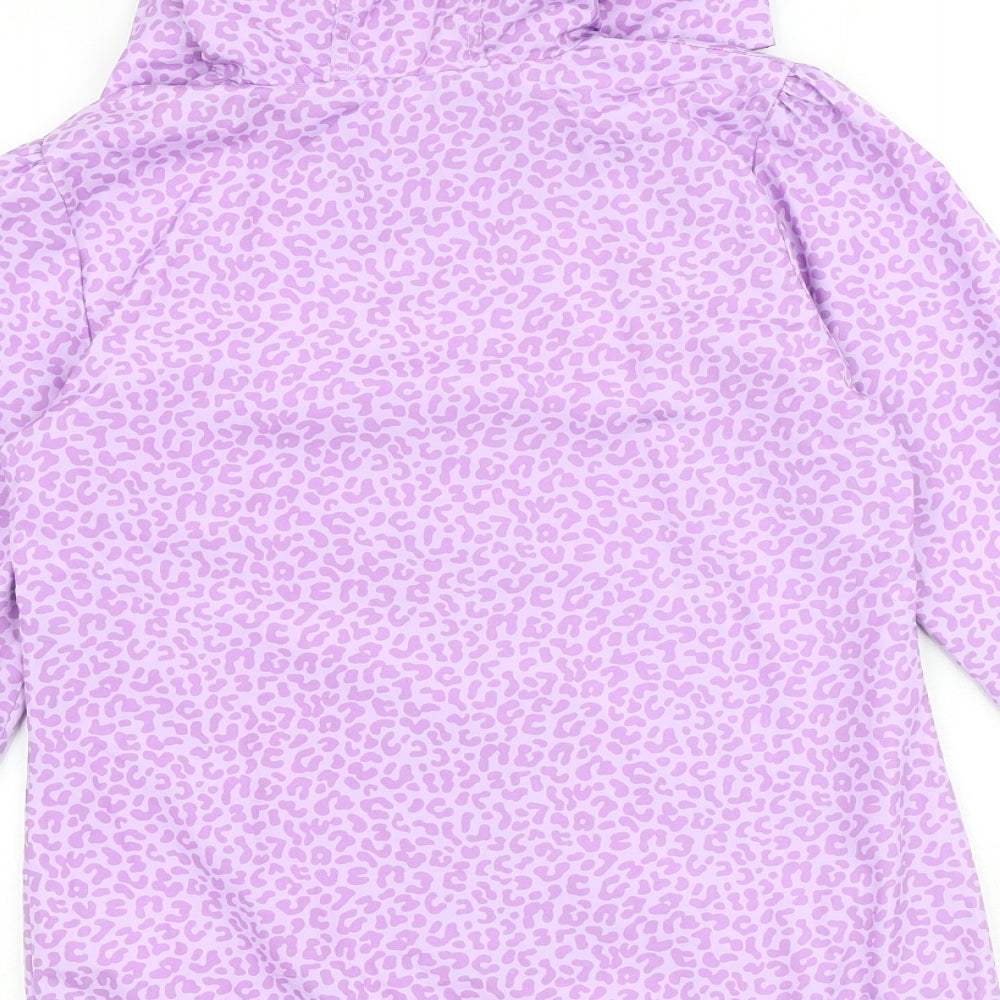 Lisa Rose Girls Purple Animal Print Windbreaker Jacket Size 12-13 Years Zip - Leopard Print