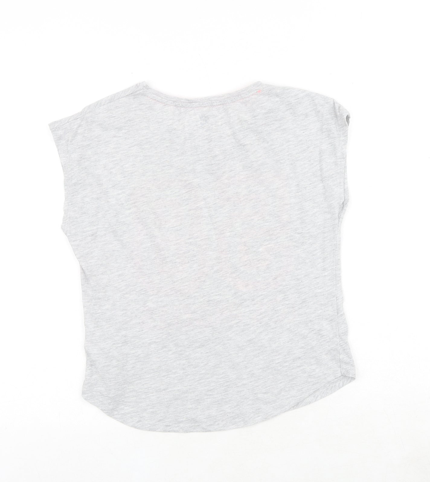 H&M Girls Grey Cotton Basic T-Shirt Size 11-12 Years Round Neck Pullover - 58 Los Angeles