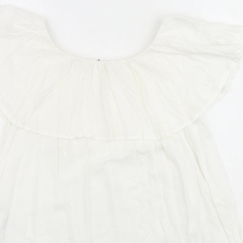 Pimkie Womens White Modacrylic Basic Blouse Size M Round Neck